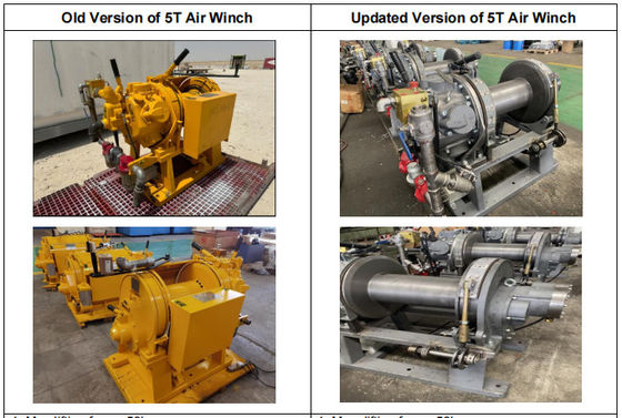 Overload Protection Pneumatic Lifting Winch 5T For Oilfield Drilling